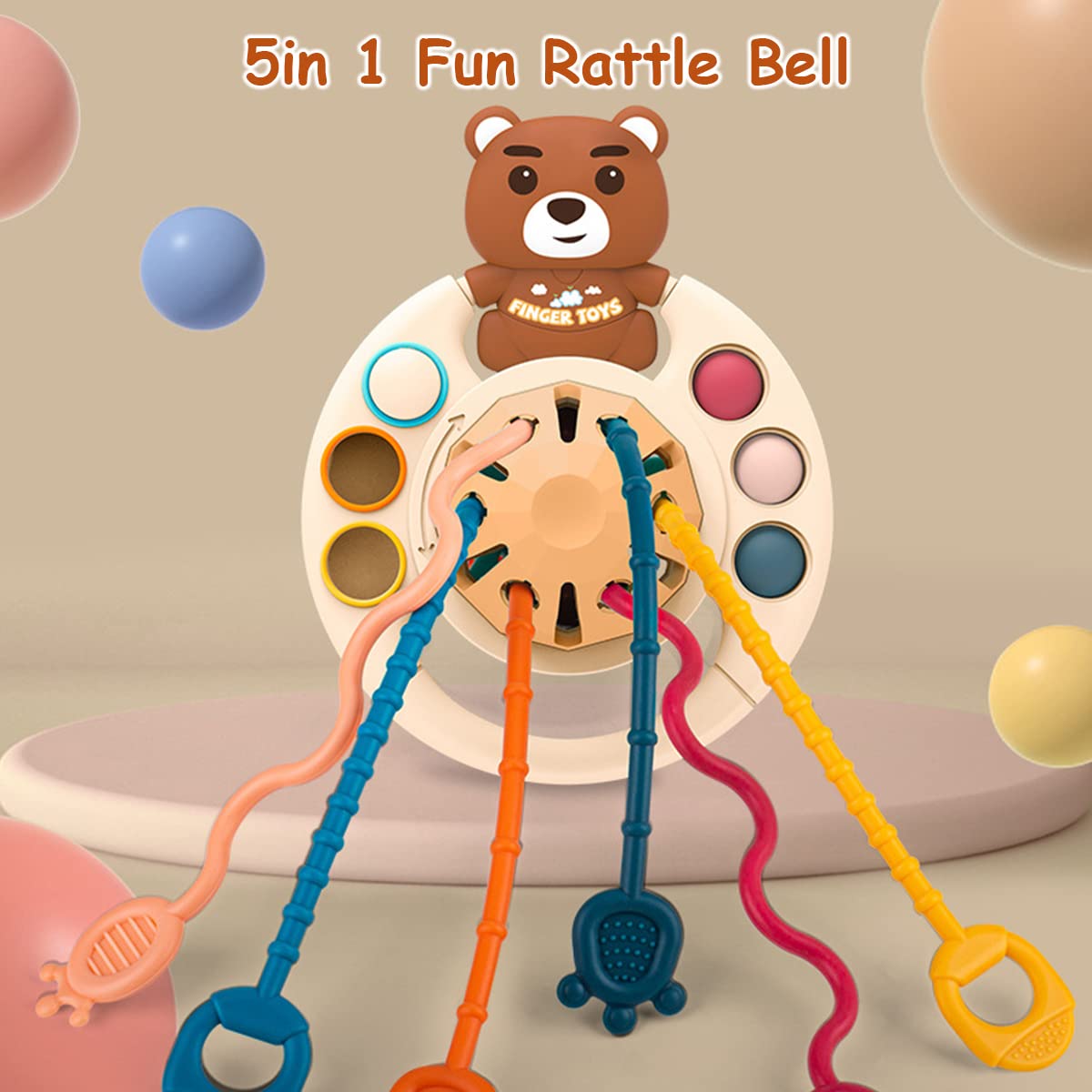 PATPAT Sensory Toys for Kids, Bear Activity Toy for Baby Sensory Development Silicone Montessori Toys for Toddler Soothing Toy Kids Interactive Toy Early Educational Toys Gifts for Newborns - Brown PATPAT Sensory Toys for Kids, Bear Activity Toy for Baby Sensory Development Silicone Montessori Toys for Toddler Soothing Toy Kids Interactive Toy Early Educational Toys Gifts for Newborns - Brown